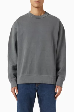 Buy COS Black Garment-Dyed Mock-Neck Sweatshirt for Men Online
