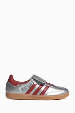 Buy adidas Grey Samba Long Tongue Sneakers in Metallic Leather for