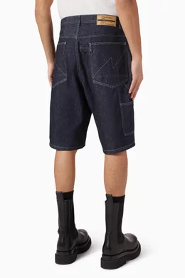 Buy Neighborhood Blue Painter Shorts in Denim for Men Online