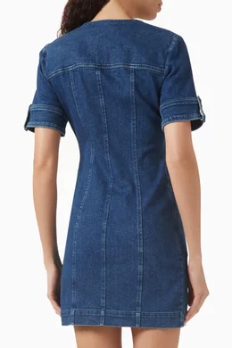 toccin denim dress Short Sleeve Button Front Denim Dress