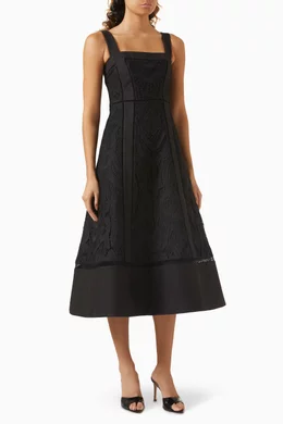 Buy Alexis Black Kensington Embroidered Midi Dress for Women Online |  Ounass Kuwait