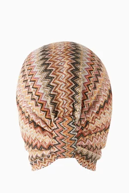 Buy Missoni Neutral Chevron Turban in Viscose-knit for Women  display picture 1