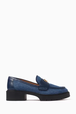 Buy Coach Blue Leah 45 Loafers in Denim for Women Online Ounass