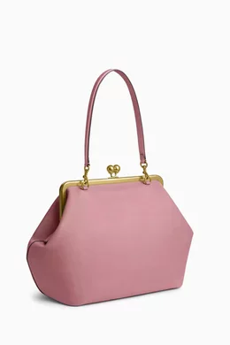 Buy Coach Pink Large Kisslock Frame Bag in Leather for Women