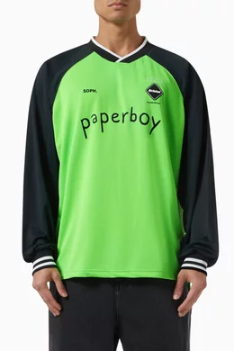 Buy Paperboy Green x FCRB Archive Long Sleeve Soccer Jersey T