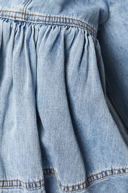 Buy Zimmermann Blue Illuminate Tie-neck Mini Dress in Denim