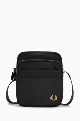 Buy Fred Perry Black Textured Crossbody Bag in Recycled