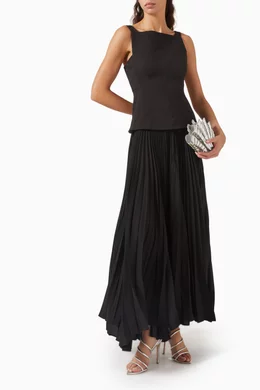 Buy Acler Black Hollinshill Pleated-skirt Maxi Dress for Women Online |  Ounass Kuwait