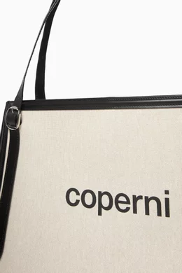 Buy Coperni Neutral Logo Belt Tote Bag in Canvas for Women
