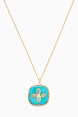 Buy Pascale Monvoisin Yellow Bowie Turquoise Necklace in 9kt