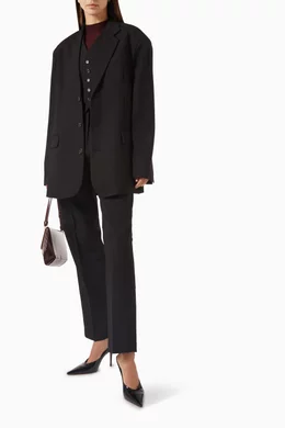 Buy The Frankie Shop Black Gelso Oversized Blazer in Suiting