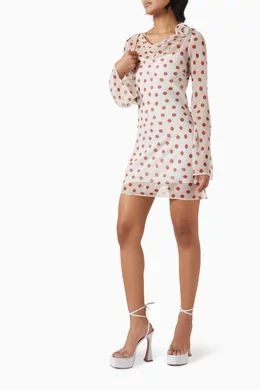Buy De La Vali Red Gracia Mini Dress in Silk Chiffon for Women Online |  Ounass Kuwait