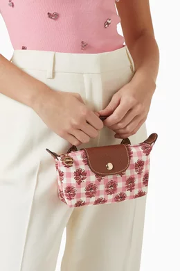 Buy Longchamp Pink XS Le Pliage Pouch in Canvas Leather for - Main Image