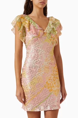 pink boho mini tilda dress Never Fully Dressed Pink Boho Mini Tilda Dress  Think Bubbles