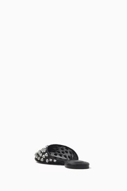 Buy Alexander Wang Black Rhodes Stud Slippers in Mesh for