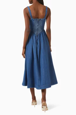 balia denim dress Reformation Balia Denim Midi Dress
