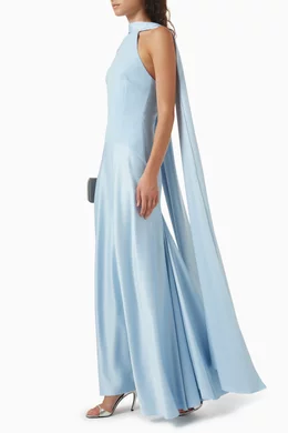 Buy Solace London Blue Cece Scarf-neck Maxi Dress for Women Online | Ounass  Kuwait