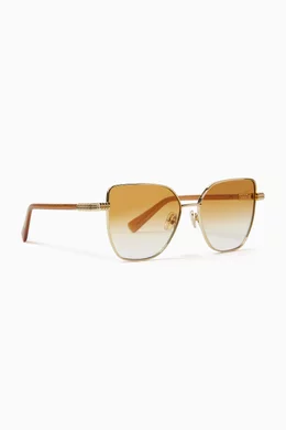 Lanvin Gold Metal Butterfly Sunglasses with Brown Gradient Lenses Lanvin Concerto Metal Butterfly Sunglasses | Neiman Marcus main image 3