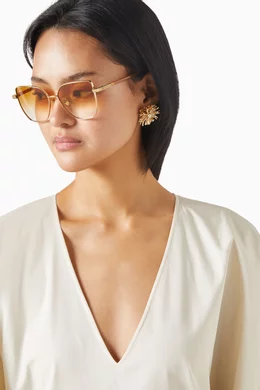 Buy Lanvin Gold Concerto Butterfly Sunglasses in Metal for  display picture 2
