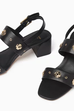 Buy Kate Spade New York Black Flower Stud Block Sandals in