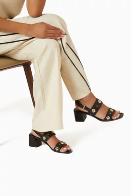 Buy Kate Spade New York Black Flower Stud Block Sandals in