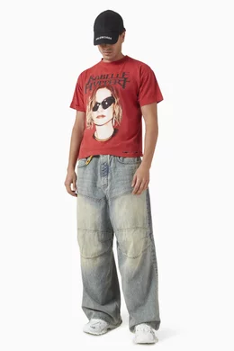 Buy Balenciaga Red Unisex Isabelle Boxy T-shirt in Cotton