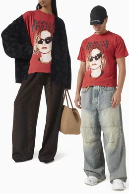 Buy Balenciaga Red Unisex Isabelle Boxy T-shirt in Cotton