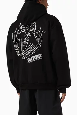 【BUTTER GOODS】 Fossil Pullover Hood, Black eyJidWNrZXQiOiJic3RuLWltYWdlLX