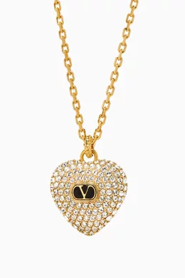 Buy Valentino Garavani Metallic Coeur Royal Necklace in