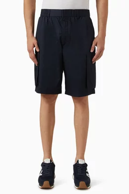 Buy Armani Exchange Blue Marina Cargo Shorts in Cotton Twill for