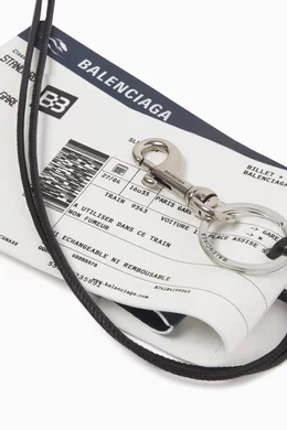 Buy Balenciaga White Train Ticket Charm Keychain for UNISEX
