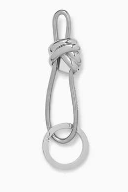 Buy Bottega Veneta Grey Andiamo Key Ring in Metal for Women
