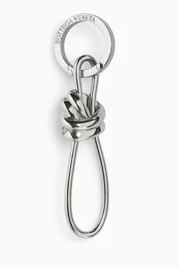 Buy Bottega Veneta Grey Andiamo Key Ring in Metal for Women