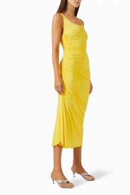 asos design cowl neck midi dress with asymmetric pleat hem Draped Asymmetric Cowl-Neck Dress XL / Green / Polyester main image 1