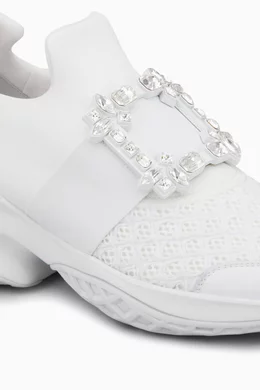 Buy Roger Vivier White Viv' Run Sneakers in Scuba-effect Fabric