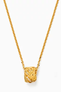 Buy Bottega Veneta White Intreccio Pendant Necklace in 18kt