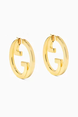 Buy Gucci Gold Blondie Cut-out Hoop Earrings in Gold-tone Metal - Main Image