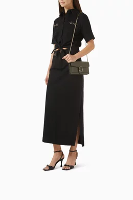 Buy Gucci Black Horsebit 85 Sandals in Leather for Women Online