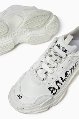 【BALENCIAGA】Triple S paint sneakers White Balenciaga Triple S Paint Logo Sneaker in White for Men | Lyst