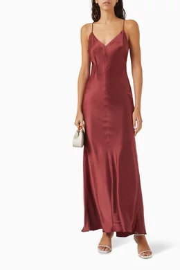 strapless open back dress Women's Luxury 22mm Silk Slip Dress with Crystal Details