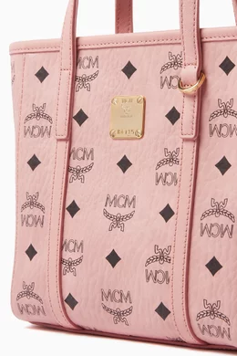 Buy MCM Pink Mini Toni Shopper Tote in Visetos Canvas for Women