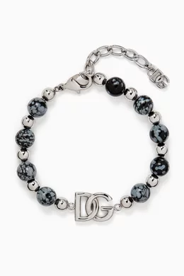 アクセサリー DOLCE &GABBANA SILVER BRACELET Bracelet with DG logos in Silver for Men | Dolce&Gabbana® US
