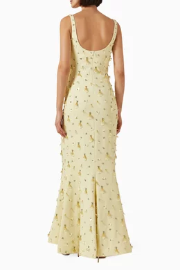 Buy Simkhai Yellow Briella Embellished Gown in Crepe for Women Online |  Ounass Kuwait