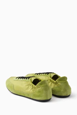 Buy Prada Yellow Collapse Elasticised Sneakers in Re-Nylon