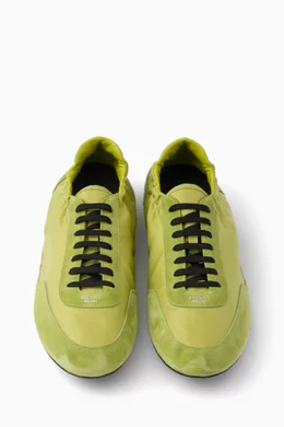 24AW new/PRADA Collapse Re-Nylonスニーカー Sneakers Yellow Topaz Collapse Re-Nylon and suede elasticized sneakers | PRADA