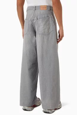 Buy Balenciaga Grey Trompe L'oeil Sweatpants in Denim for Men