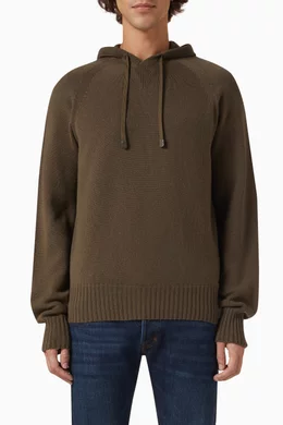 Buy TOM FORD Brown Drawstring Hoodie in Cashmere Knit for Men