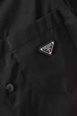 Buy Prada Black Triangle Logo Shirt in Re-nylon for Men Online
