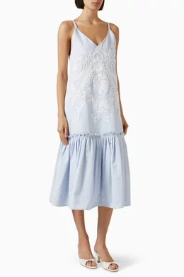 Buy Alexis Blue Aniya Embroidered Midi Dress for Women Online