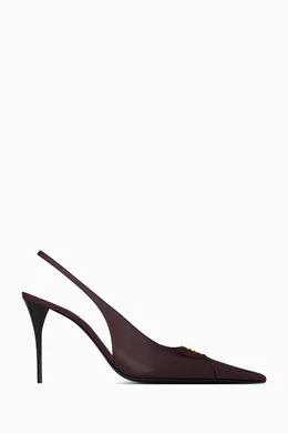 パンプス Saint Laurent Babylone 80 Leather Slingback Decollete BABYLONE 80 PUMP (WOMENS) – HIRSHLEIFERS